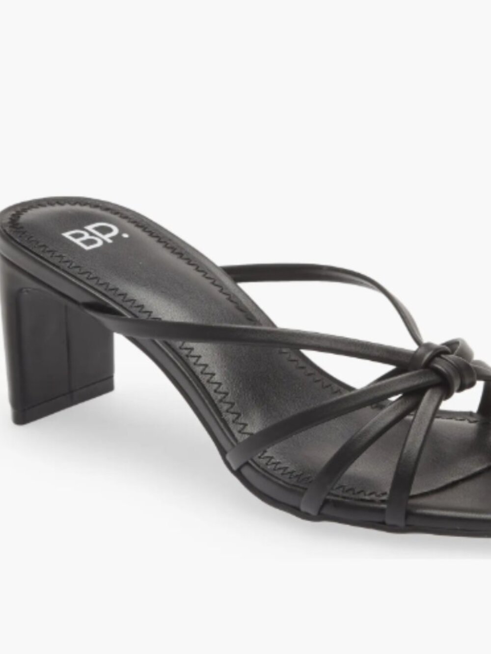 Black Strappy Sandal Kitten Heel